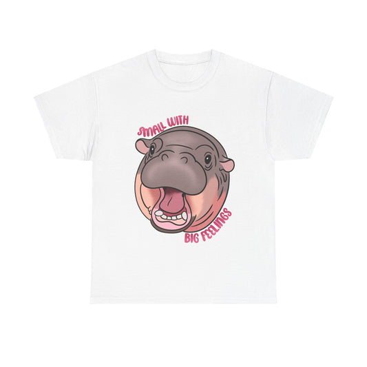 🐾 Small with Big Feelings – Moo-Deng Hippo T-Shirt 🐾 - Multiple Colours