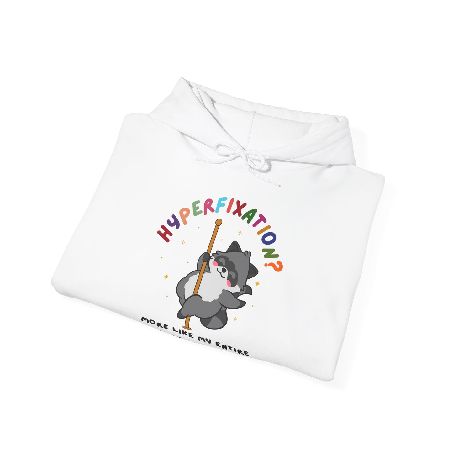 Hyperfixation Pole Dancing Hoop Raccoon Hoodie - Multiple Colours