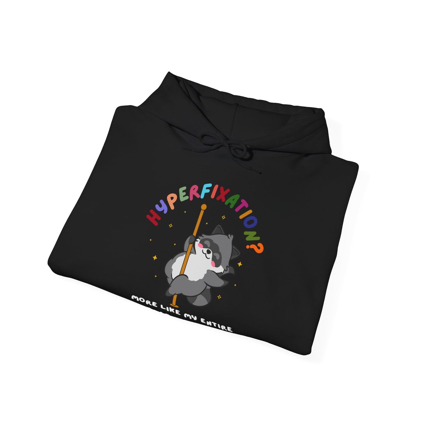 Hyperfixation Pole Dancing Hoop Raccoon Hoodie - Multiple Colours