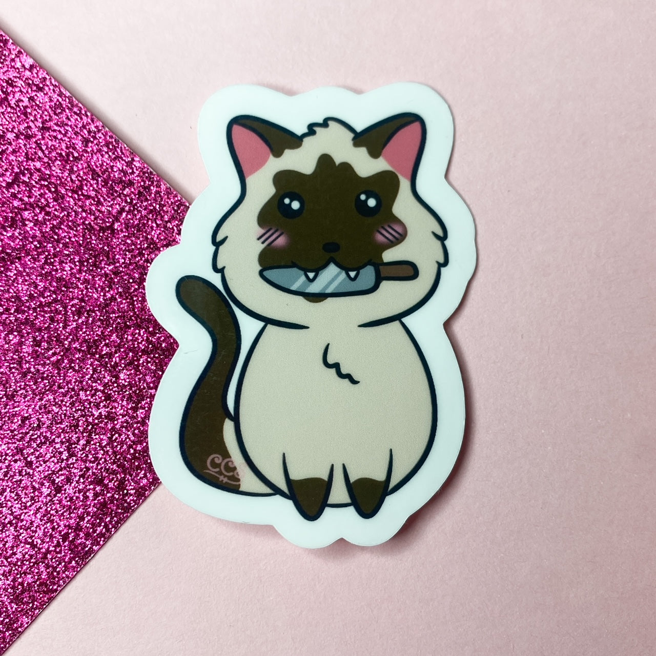 Chibi Stabby Cat Sticker | Multiple colourways