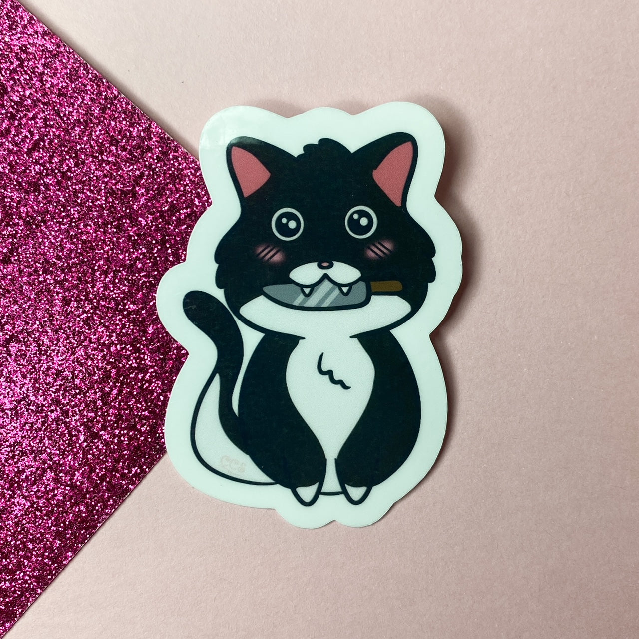 Chibi Stabby Cat Sticker | Multiple colourways