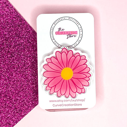 Pink Floral Daisy Acrylic Pin