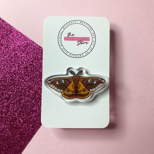 Emperor Moth Acrylic Pin