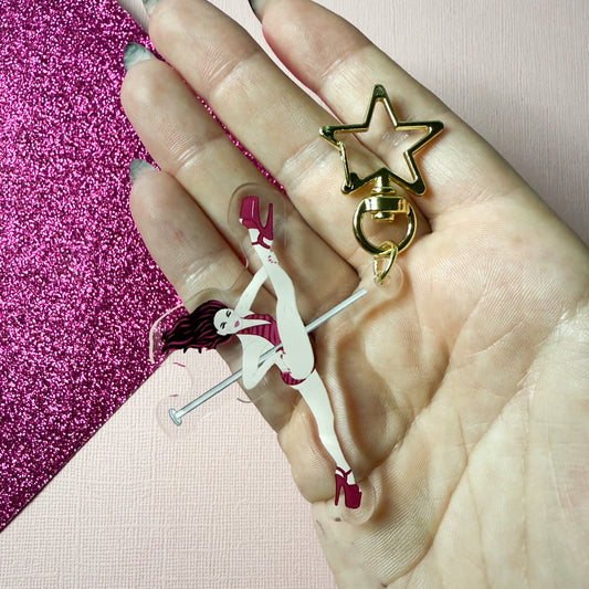 Split Happens Pole Dancing Acrylic Keychain