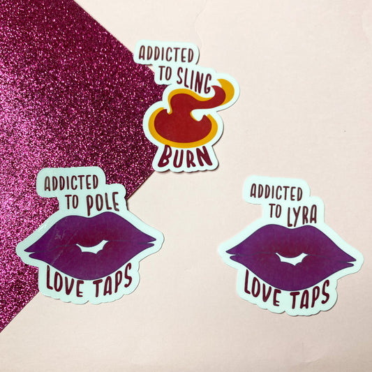 I'm Addicted to Lyra/Sling/Pole bruises and burns funny Sticker | Bullet Journal, Scrapbook Sticker, Planner Stickers