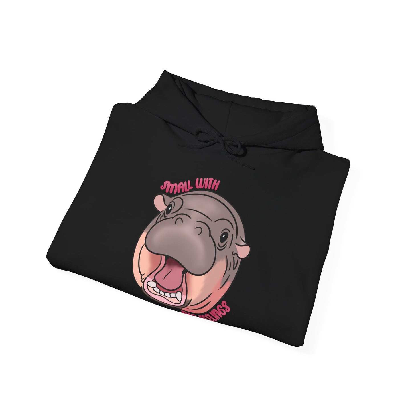 🐾 Small with Big Feelings – Moo-Deng Hippo Hoodie 🐾 - Multiple Colours