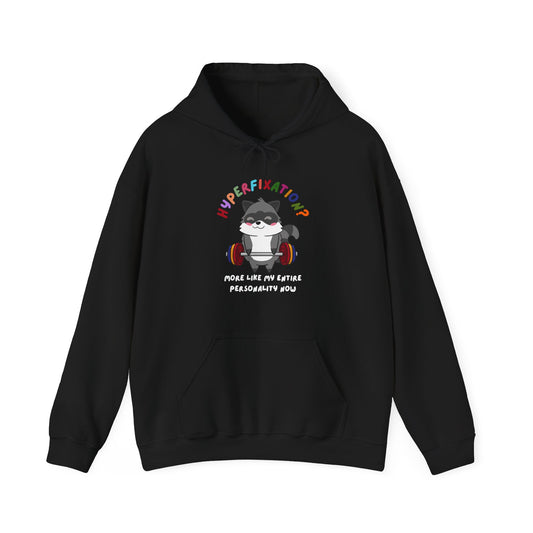 Hyperfixation Weight Lifting Raccoon Hoodie - Multiple Colours
