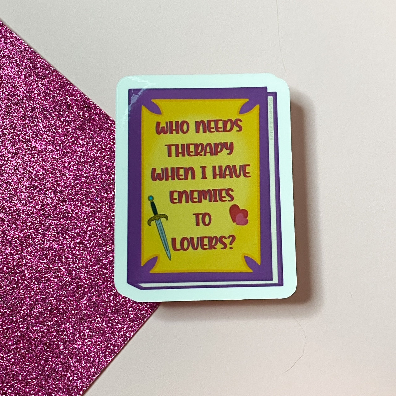 Who Needs Therapy When I Have Enemies to Lovers? Sticker | Bullet Journal, Scrapbook Sticker, Planner Stickers