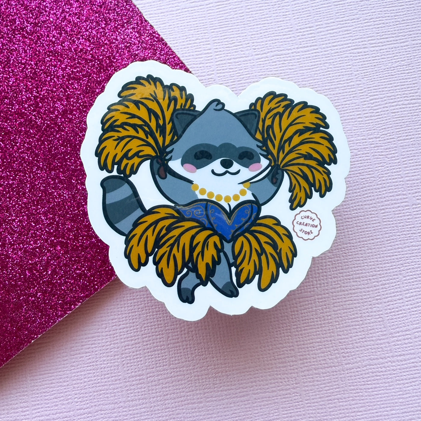Burlesque Dancer Hyper fixation Neurodivergent Raccoon Sticker