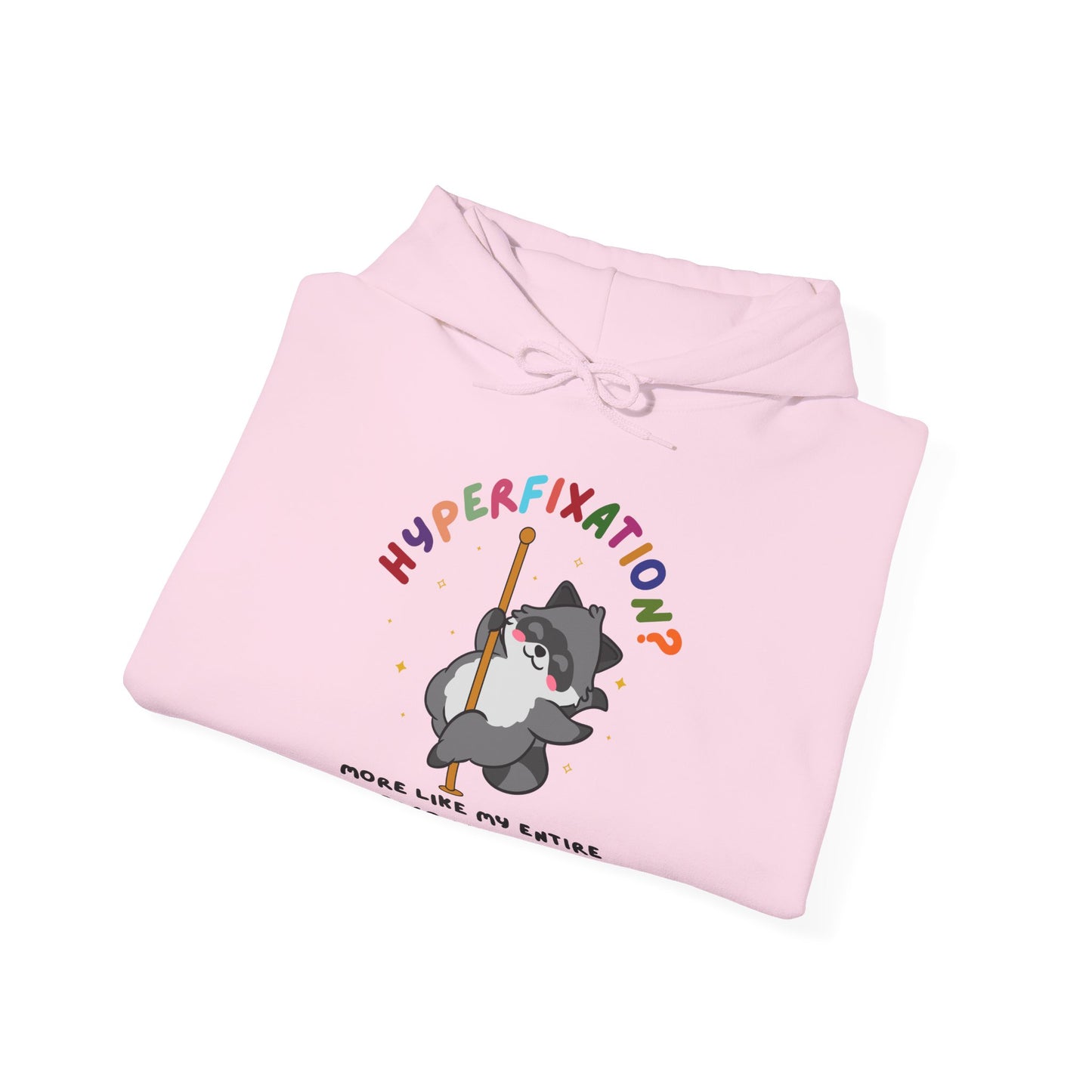 Hyperfixation Pole Dancing Hoop Raccoon Hoodie - Multiple Colours