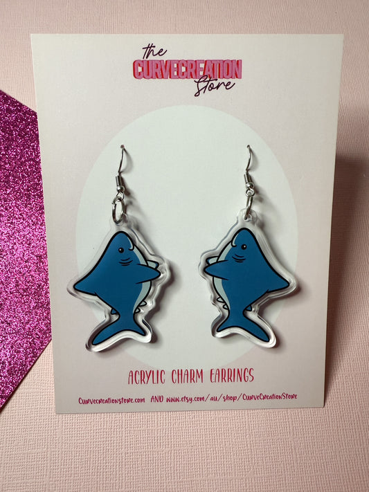 Bull Shark Acrylic Charm Earrings