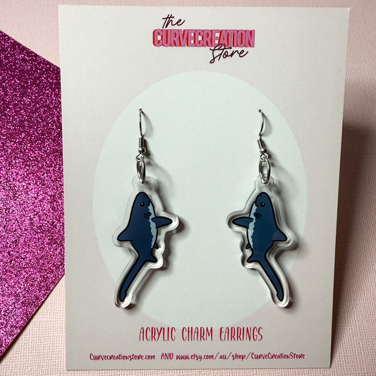 Thresher Shark Acrylic Charm Earrings