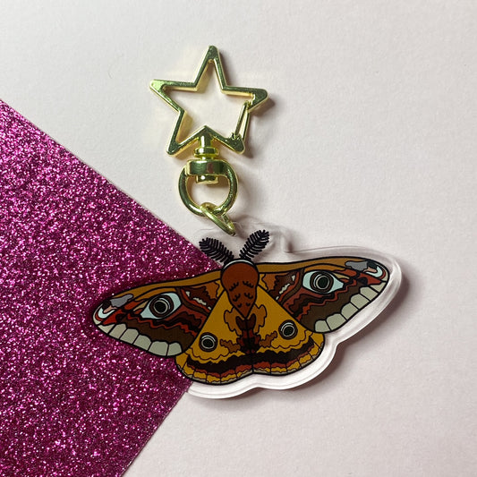 Emperor Moth Acrylic Keychain