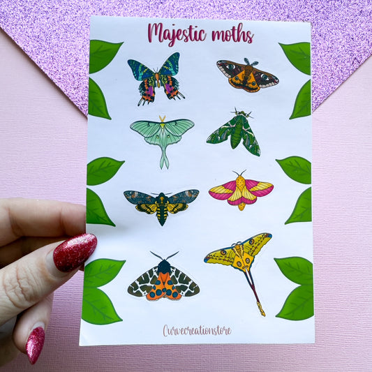 Majestic Moths Sticker Sheet
