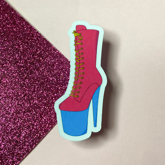 LGBTQ+ Pansexual Pole Dancing Boot sticker | Bullet Journal, Scrapbook Sticker, Planner Stickers