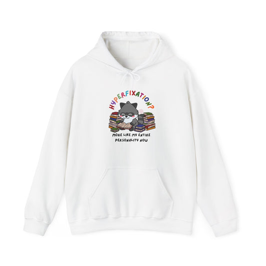 Hyperfixation Reading Raccoon Hoodie - Multiple Colours