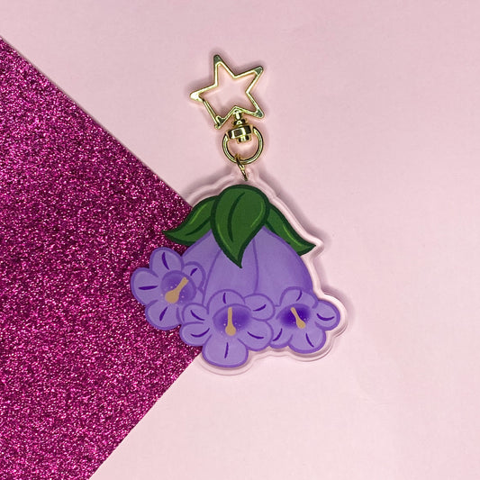 Purple Floral Jacaranda Acrylic Keychain