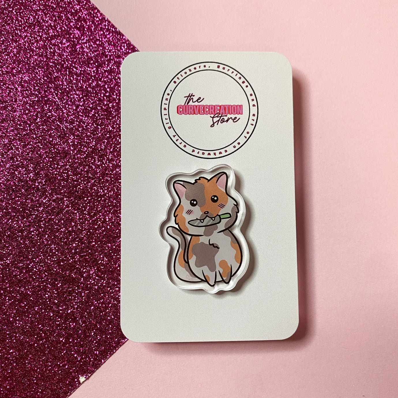 Chibi Stabby Cat Acrylic Pin | Multiple colourways