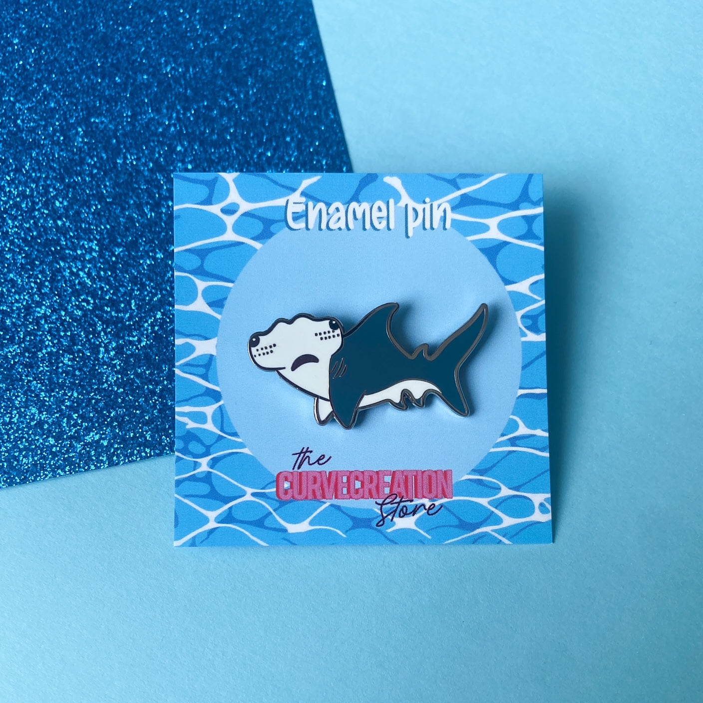 Hammerhead Chibi Shark Enamel Pin