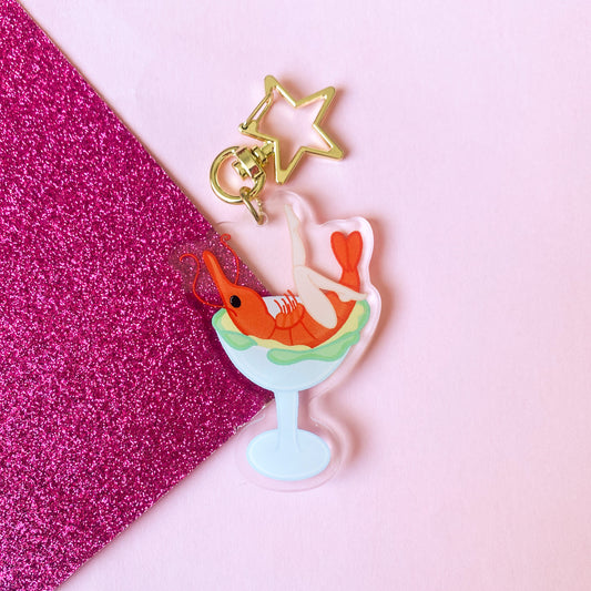 Burlesque Cocktail Prawn Acrylic Keychain