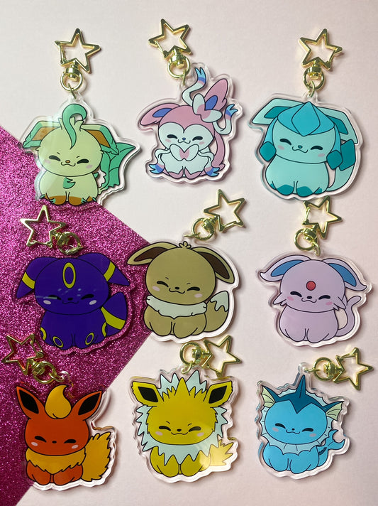 Chibi Anime Fox Keychain | All evolutions