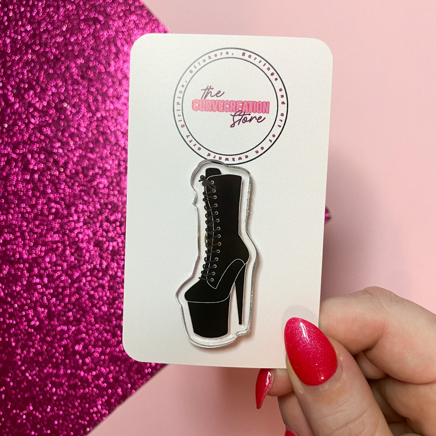 Black Pole Dancing boot pin