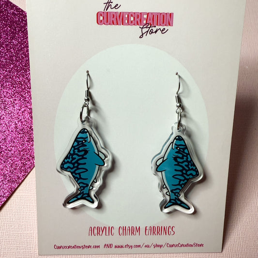 Tiger Shark Acrylic Charm Earrings