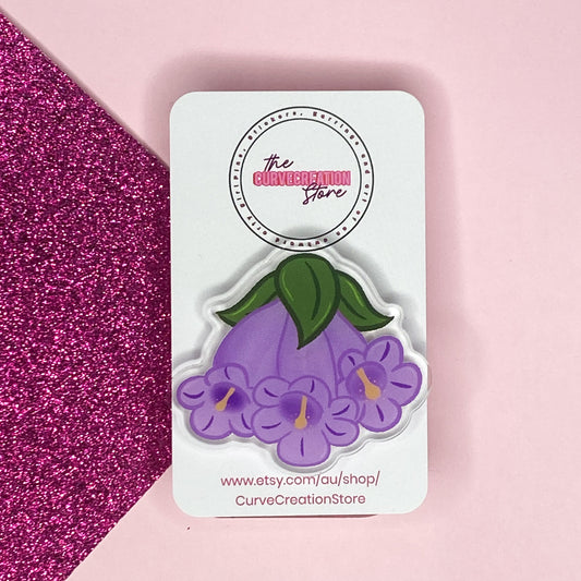 Purple Floral Jacaranda Acrylic Pin