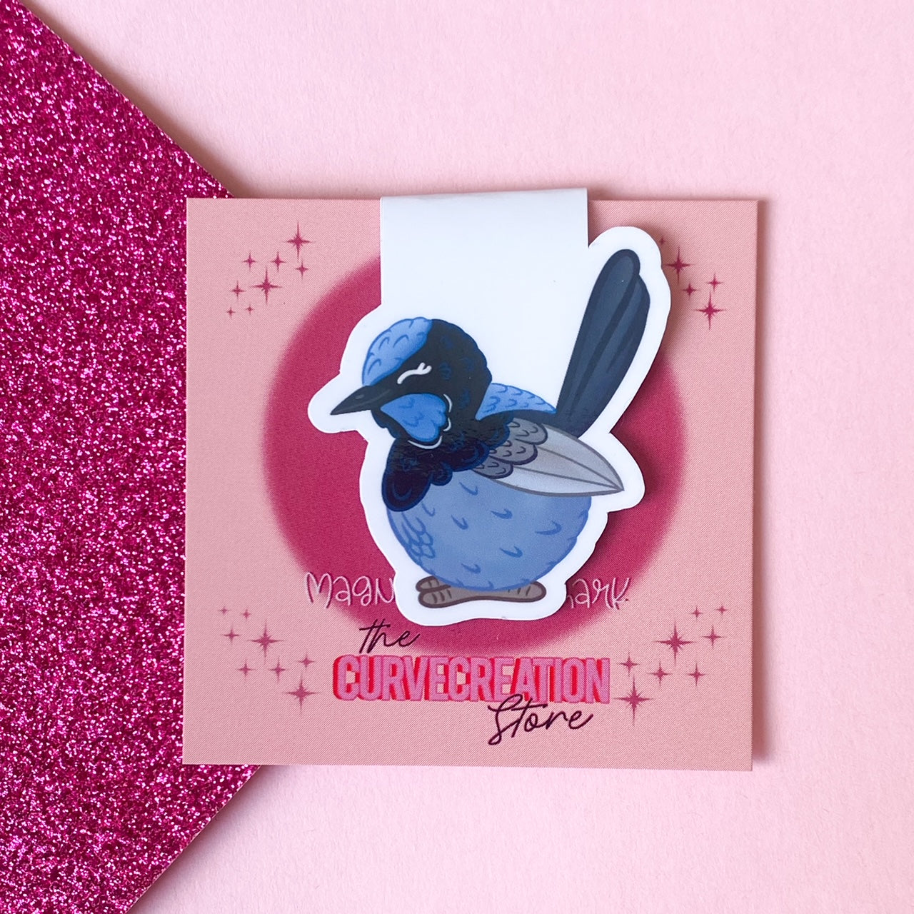 Chunky Fairy Wren Aussie Bird magnetic bookmark