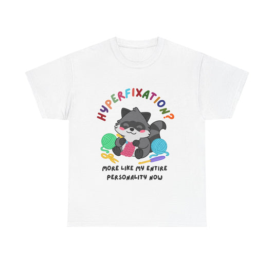 Hyperfixation Crocheting Raccoon T-Shirt - Multiple Colours