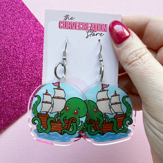 The Kraken Acrylic Charm Earrings