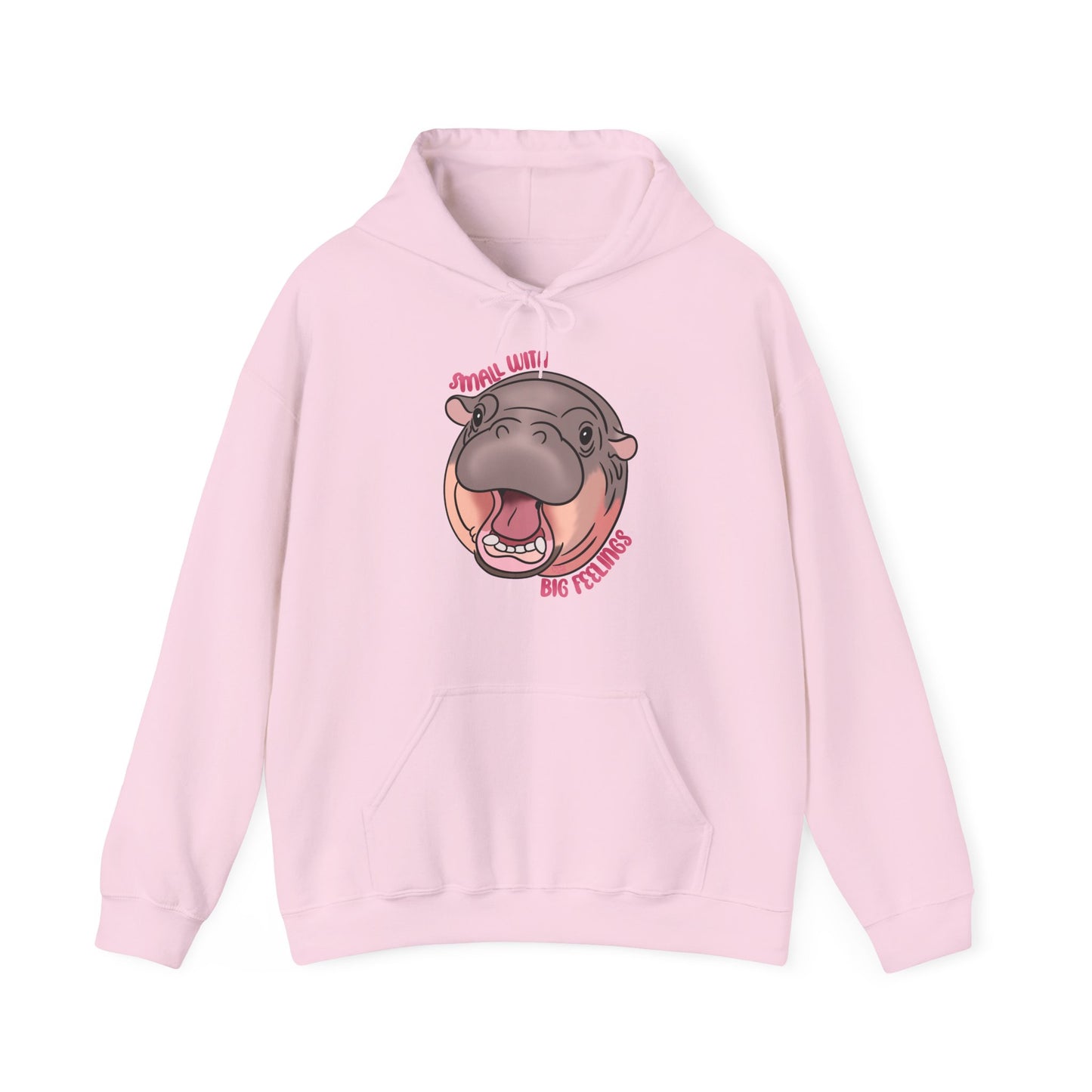 🐾 Small with Big Feelings – Moo-Deng Hippo Hoodie 🐾 - Multiple Colours