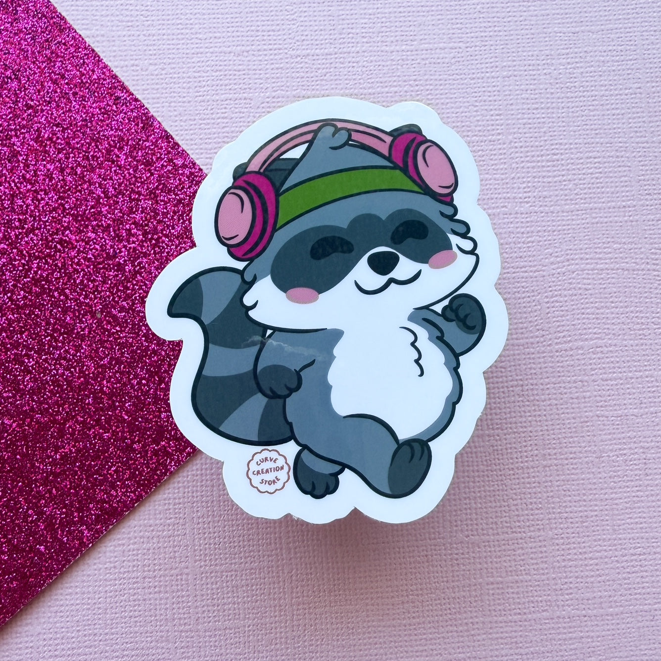 Walking/Cardio Hyper fixation Neurodivergent Raccoon Sticker