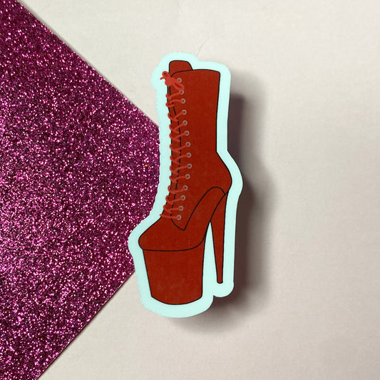 Red Pole Dancing Boot sticker | Bullet Journal, Scrapbook Sticker, Planner Stickers