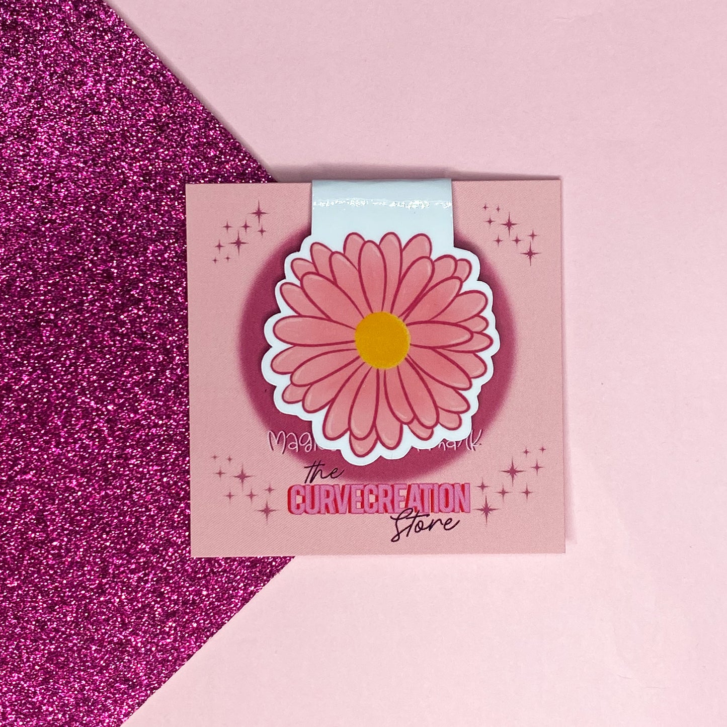 Pink Daisy Magnetic Bookmark