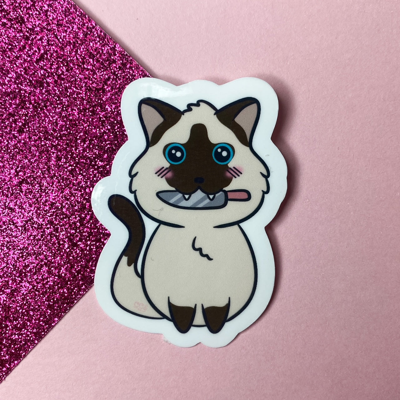 Chibi Stabby Cat Sticker | Multiple colourways