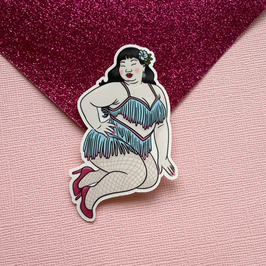 Lotus Flame Burlesque Showgirl Sticker
