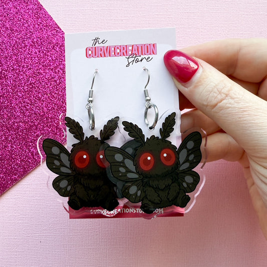Mothman Acrylic Charm Earrings
