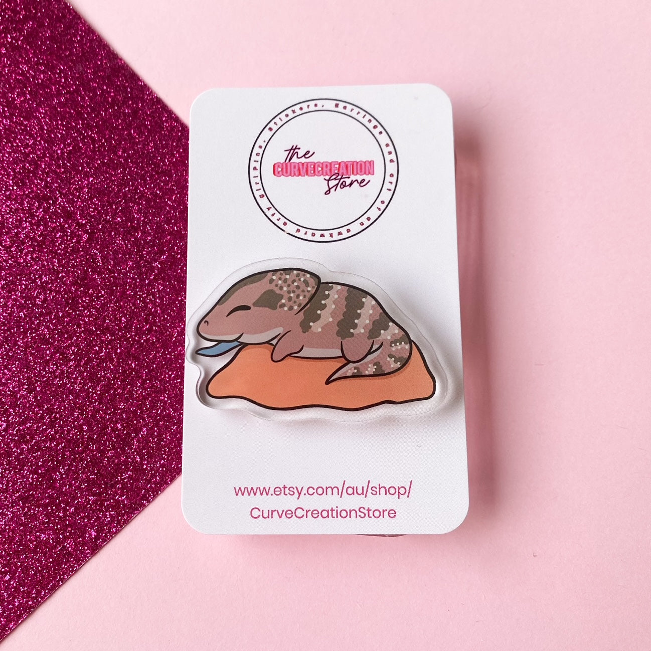 Billy the Blue Tongue Lizard Acrylic Pin