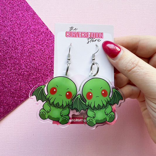 Cthulhu Acrylic Charm Earrings
