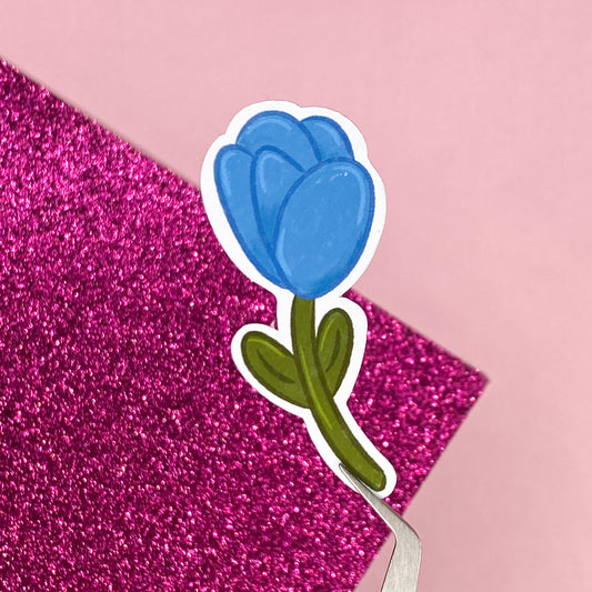 Blue Tulip Flower Sticker | Bullet Journal, Scrapbook Sticker, Planner Stickers