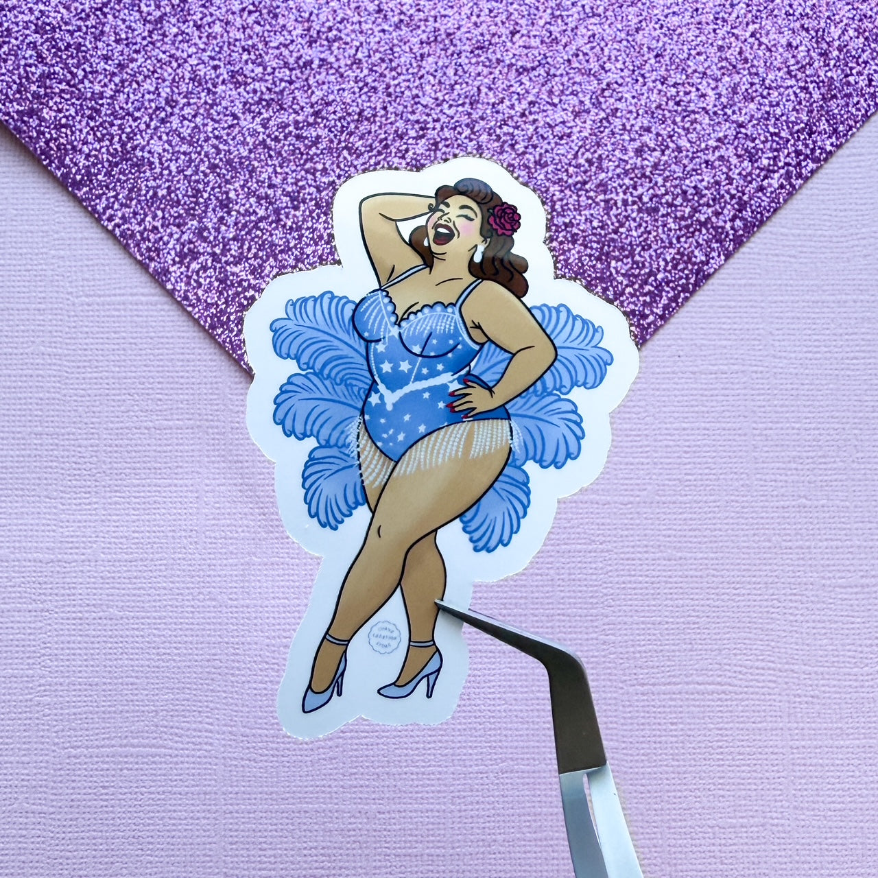 Serafina Rouge Burlesque Showgirl Sticker