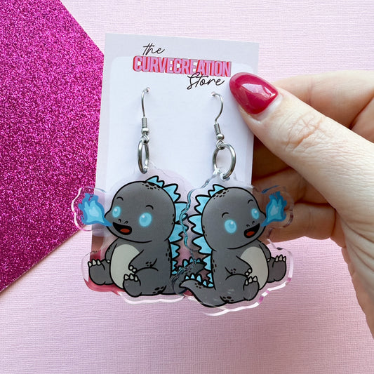 Godzilla Acrylic Charm Earrings