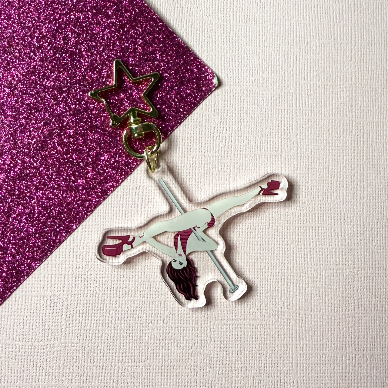 Split Happens Pole Dancing Acrylic Keychain