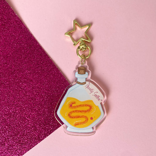 Anxiety Soother Mental Health Potion Bottle Acrylic Keychain