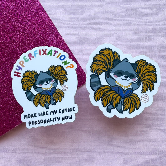 Burlesque Dancer Hyper fixation Neurodivergent Raccoon Sticker
