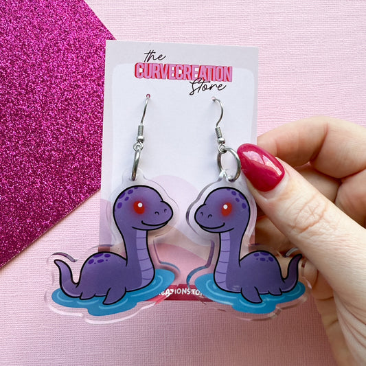 Loch Ness Monster 'Nessie' Acrylic Charm Earrings