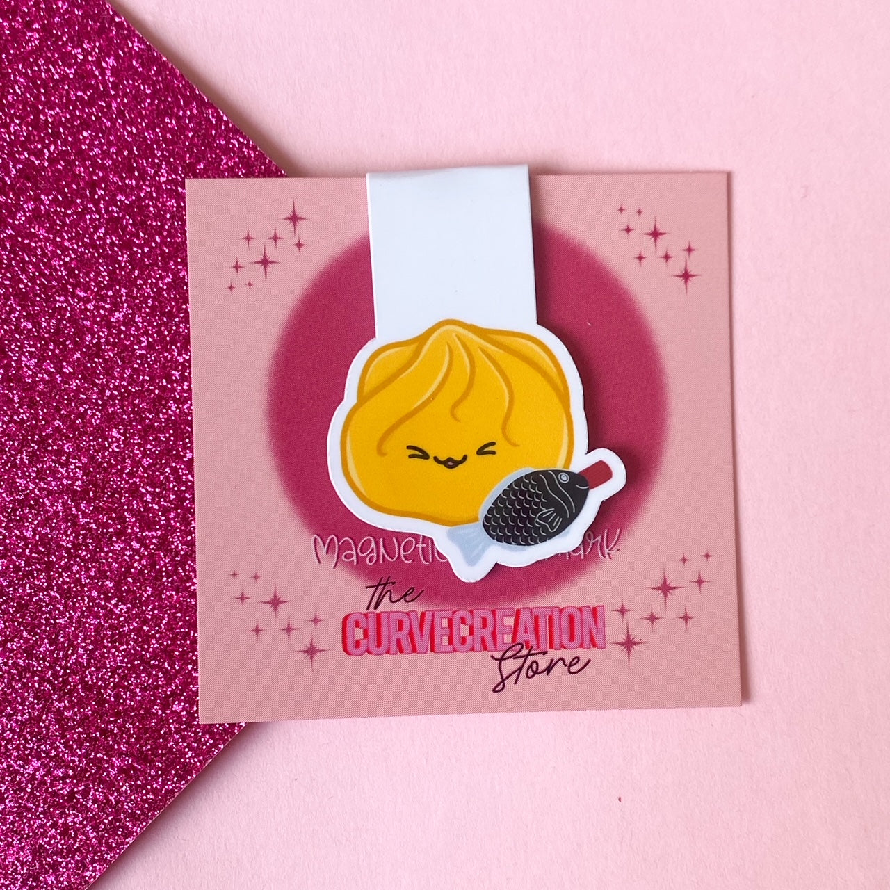 Cute Dumpling with Soy Sauce magnetic bookmark