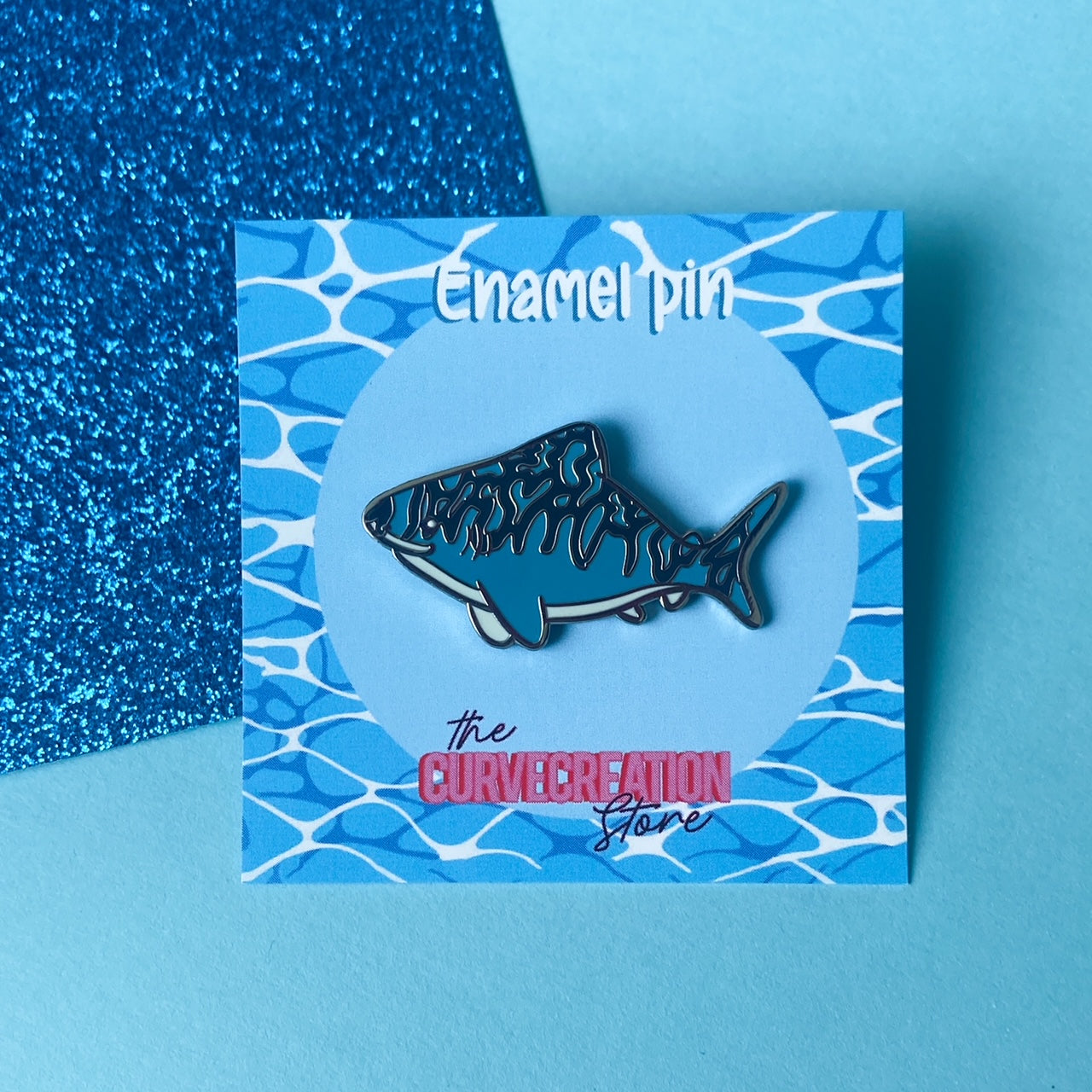 Tiger Shark Enamel Pin