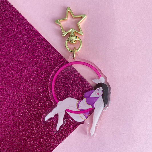 Cradle Pose Aerialist Keychain | Available in different skin tones and finishes